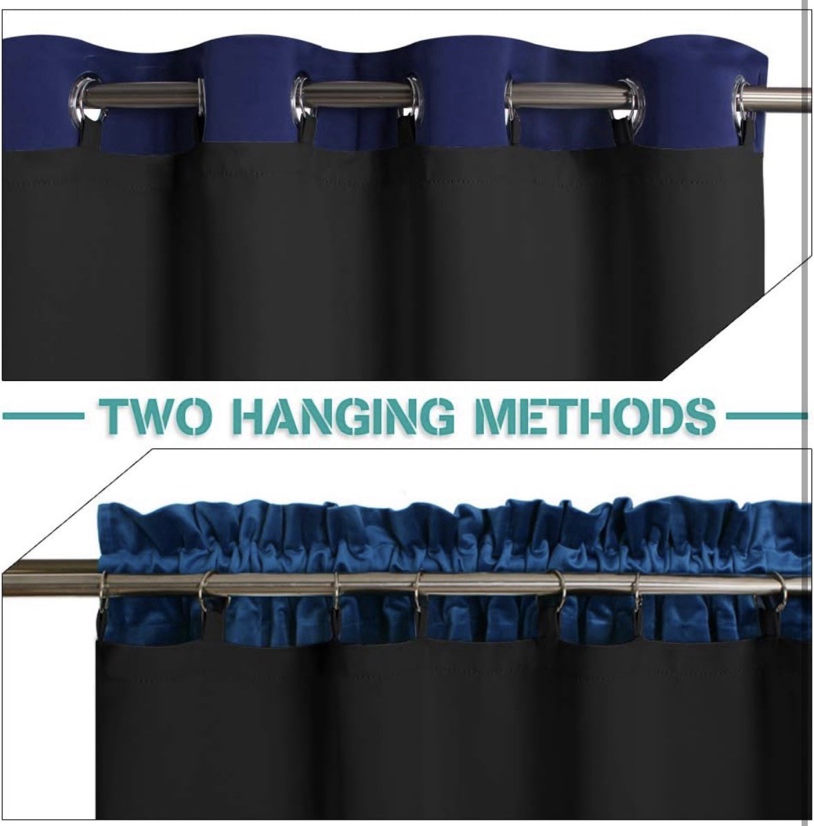 Curtain Liners 2 Panels Energy Efficiency Blackout Thermal Insulated Darkening