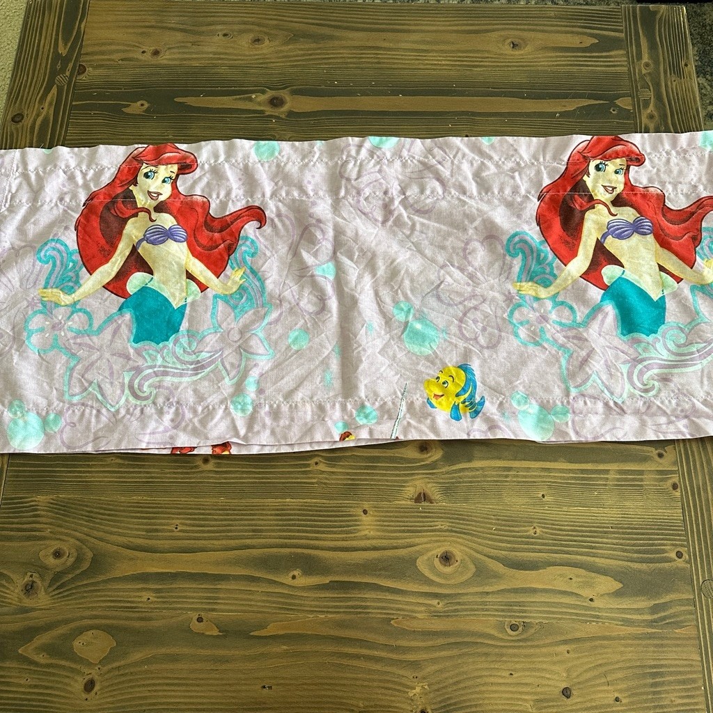 Vintage Disney Little Mermaid Curtains Valance Set Ariel Sebastian Flounder