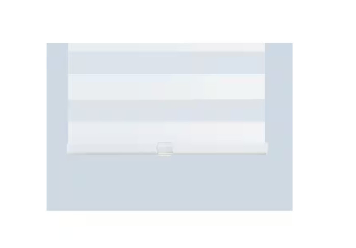Harper Lane Pre-Cut White Cordless Light Filtering Layered Roller Shade 27″x 72″