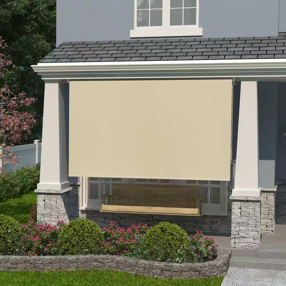 Sesame UV Blocking Fade Resistant Fabric Exterior Roller Shade 48 In. W X 72 In.