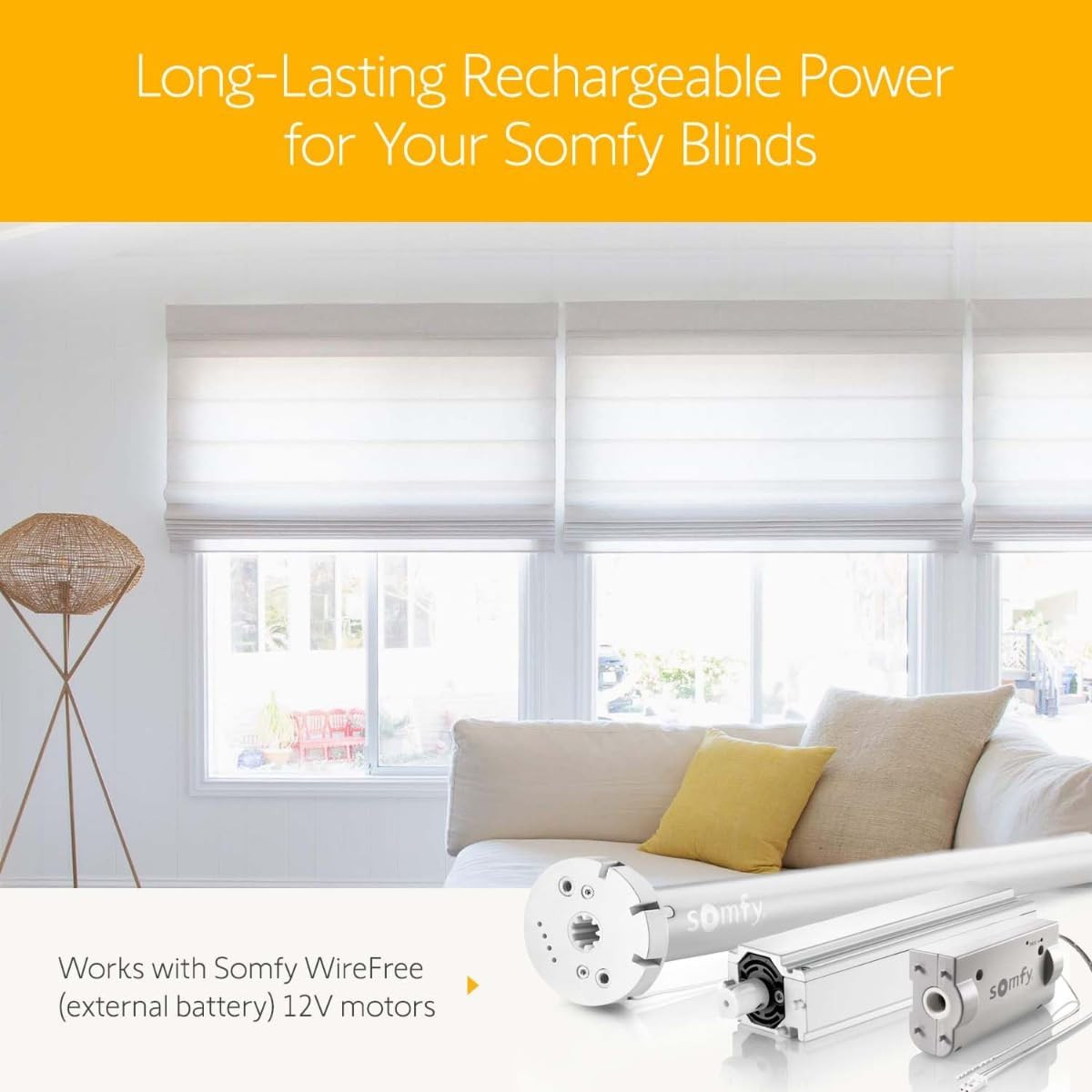 Rechargeable Battery Pack 3-Pack with Charger – Power Blinds, Shades, Curtains –