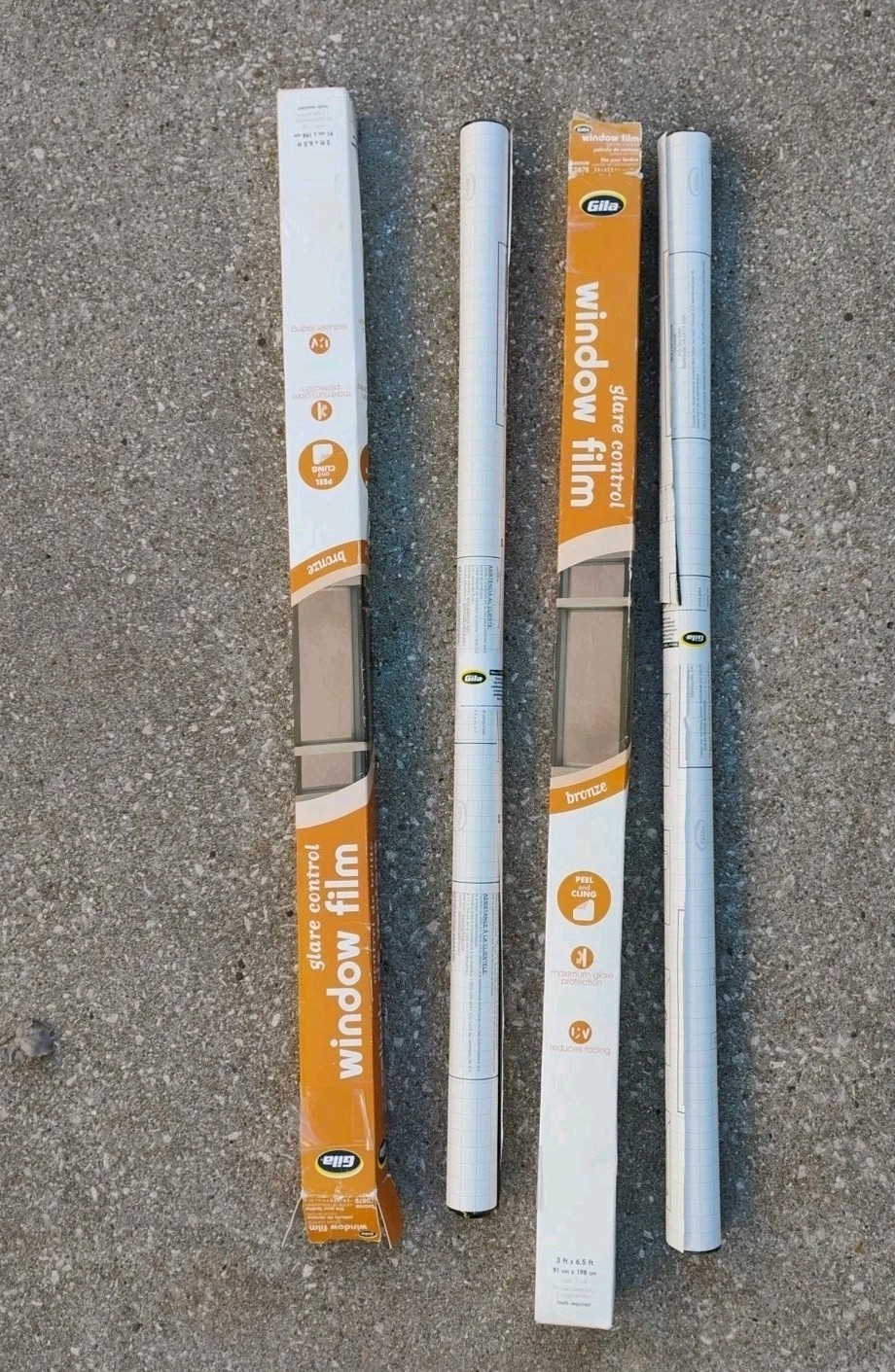 Gila 3 Ft. x 6.5 Ft. Glare Control Bronze Window Film 2 Rolls New Open Box Lot