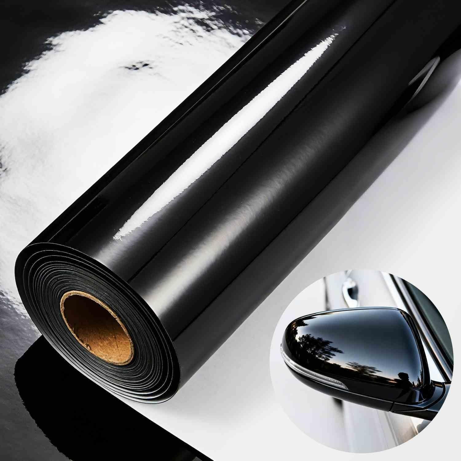 Gloss Black Car Vinyl Wrap – 1ft x 5ft Air Release Waterproof Auto Film
