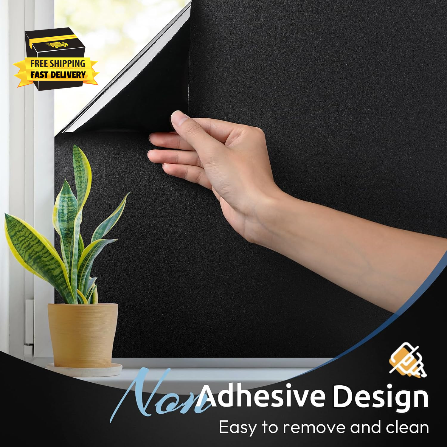 Blackout Window Film, Removable Window Tint in House Static Cling, Darkening Pri