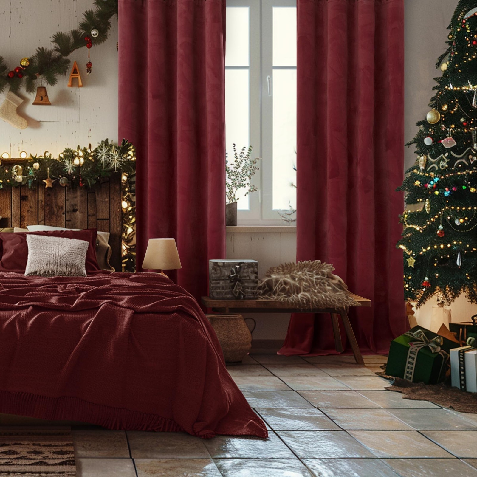 Extra Long Velvet Curtains 108 Inch Length for Living Room, Grommet Thermal I…