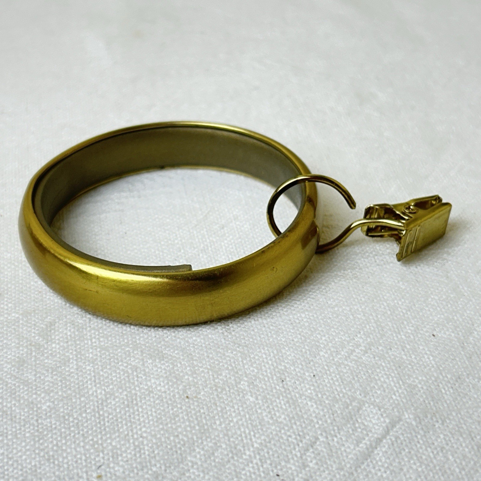 RH Restoration Hardware Classic Drapery Loop Clip Ring set 7pc Large Brass