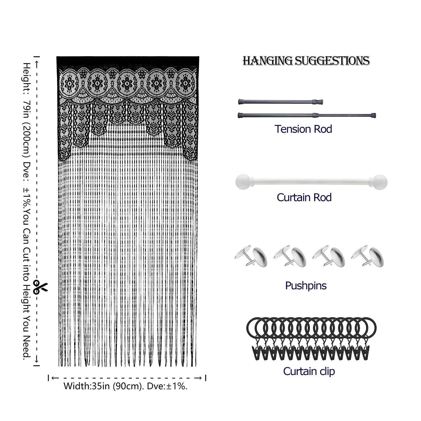 Macrame Lace Door String Curtain for Doorways,Room Divider Doorway Hippie Win…