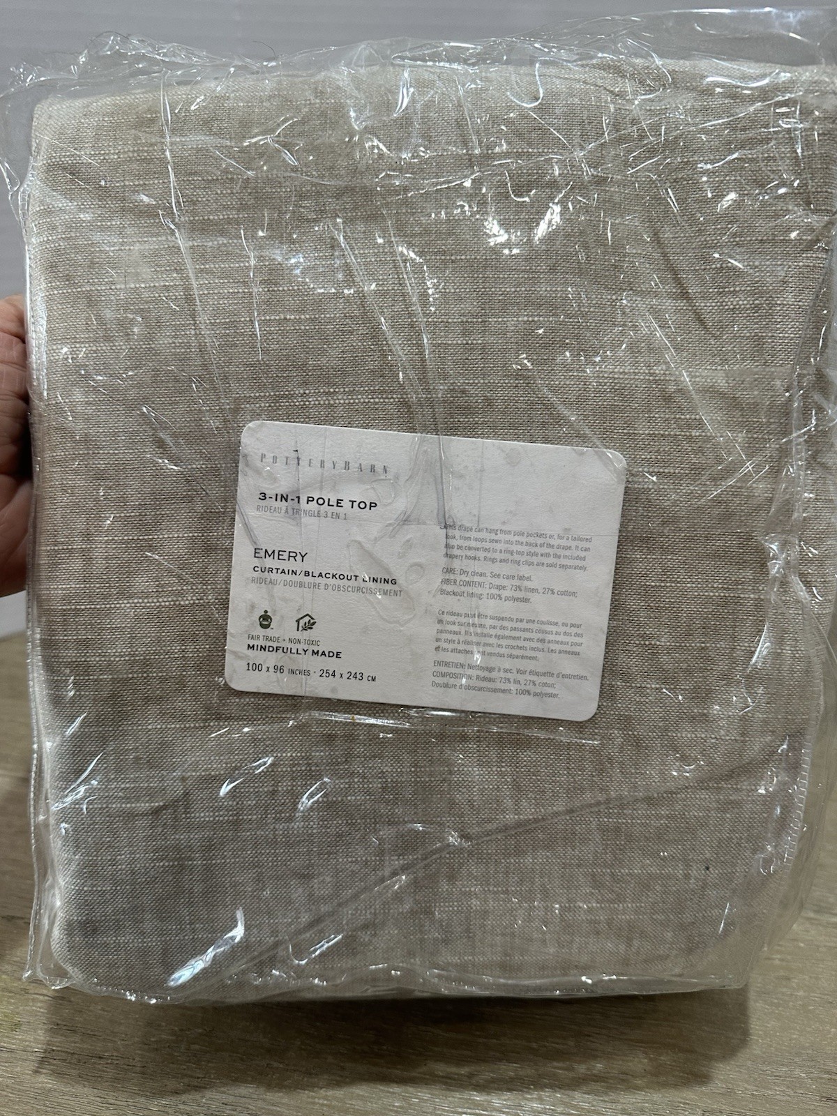 Pottery Barn EMERY Oatmeal blackout Drape 100×96″ multiples available