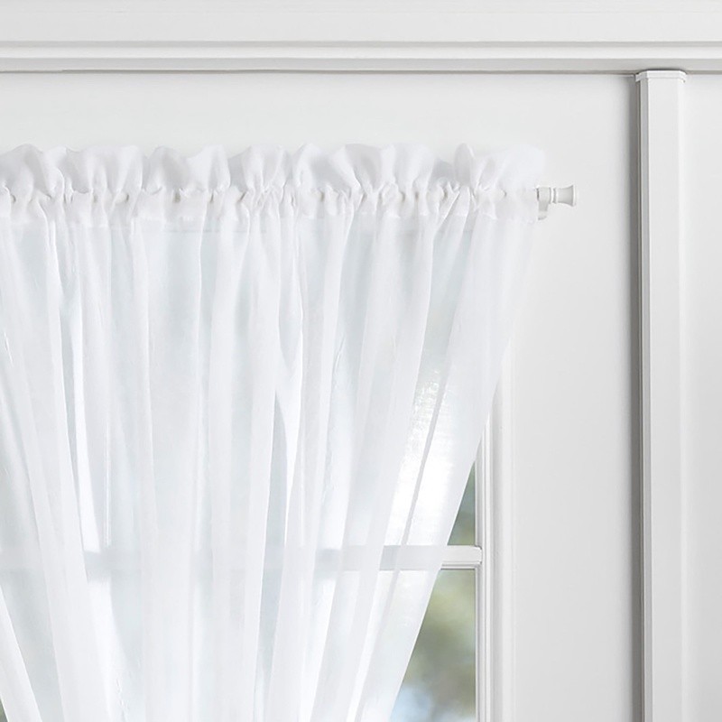Crushed Voile Single Door Curtain Panel Semi-Sheer Light Filtering Indoor Use