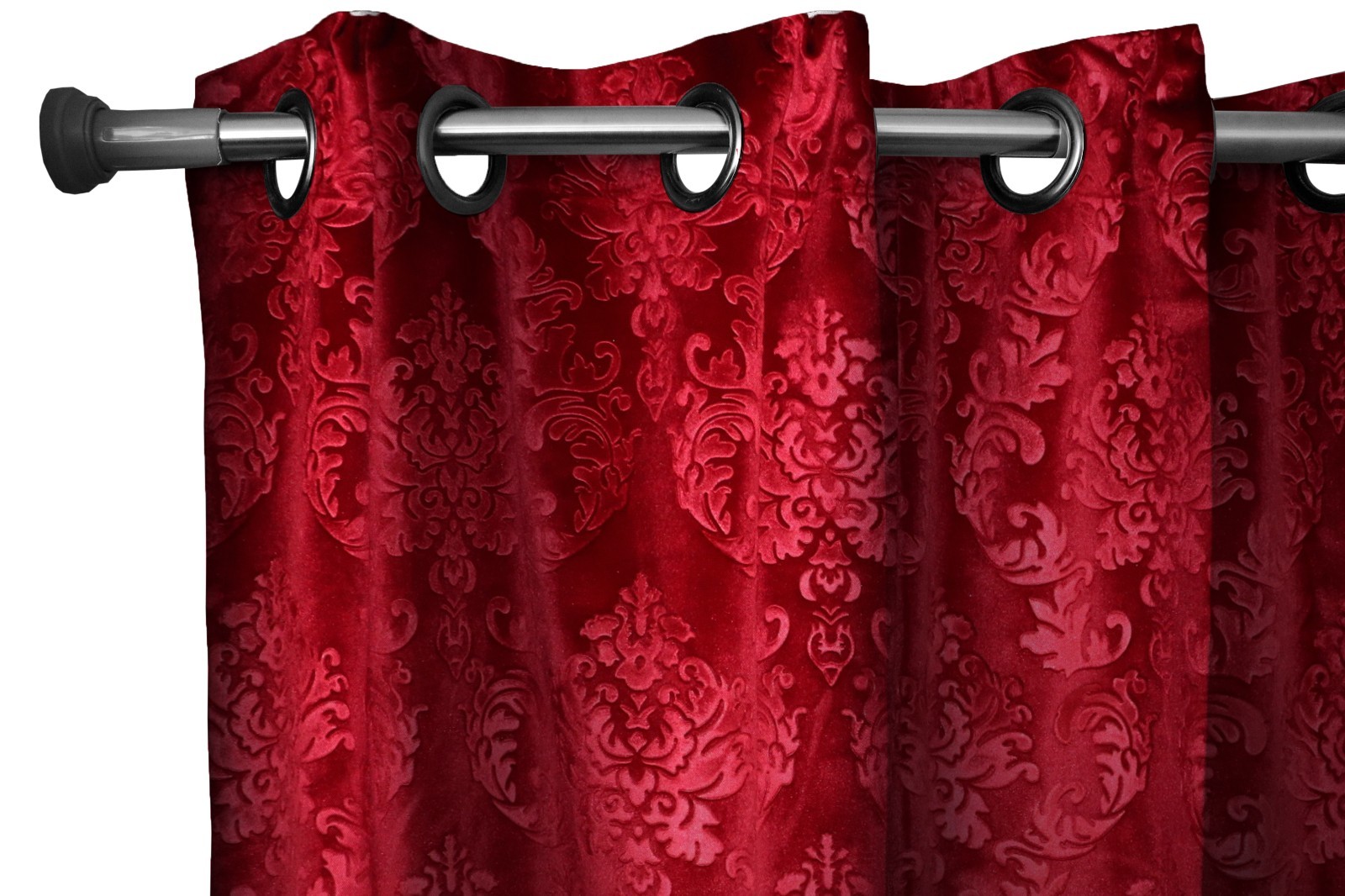 lovemyfabric Grommet Velvet Embossed Damask Curtain Panel 54 Inch Wide