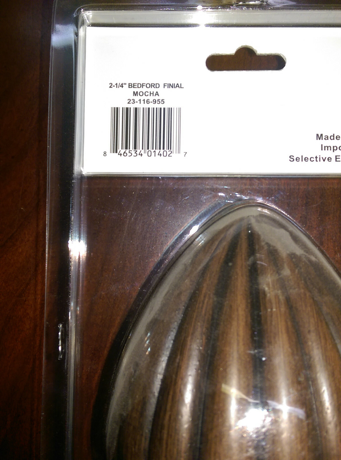 Select Drapery Hardware. Bedford Finial for 2-1/4″ Pole. 23-116-955 in Mocha.
