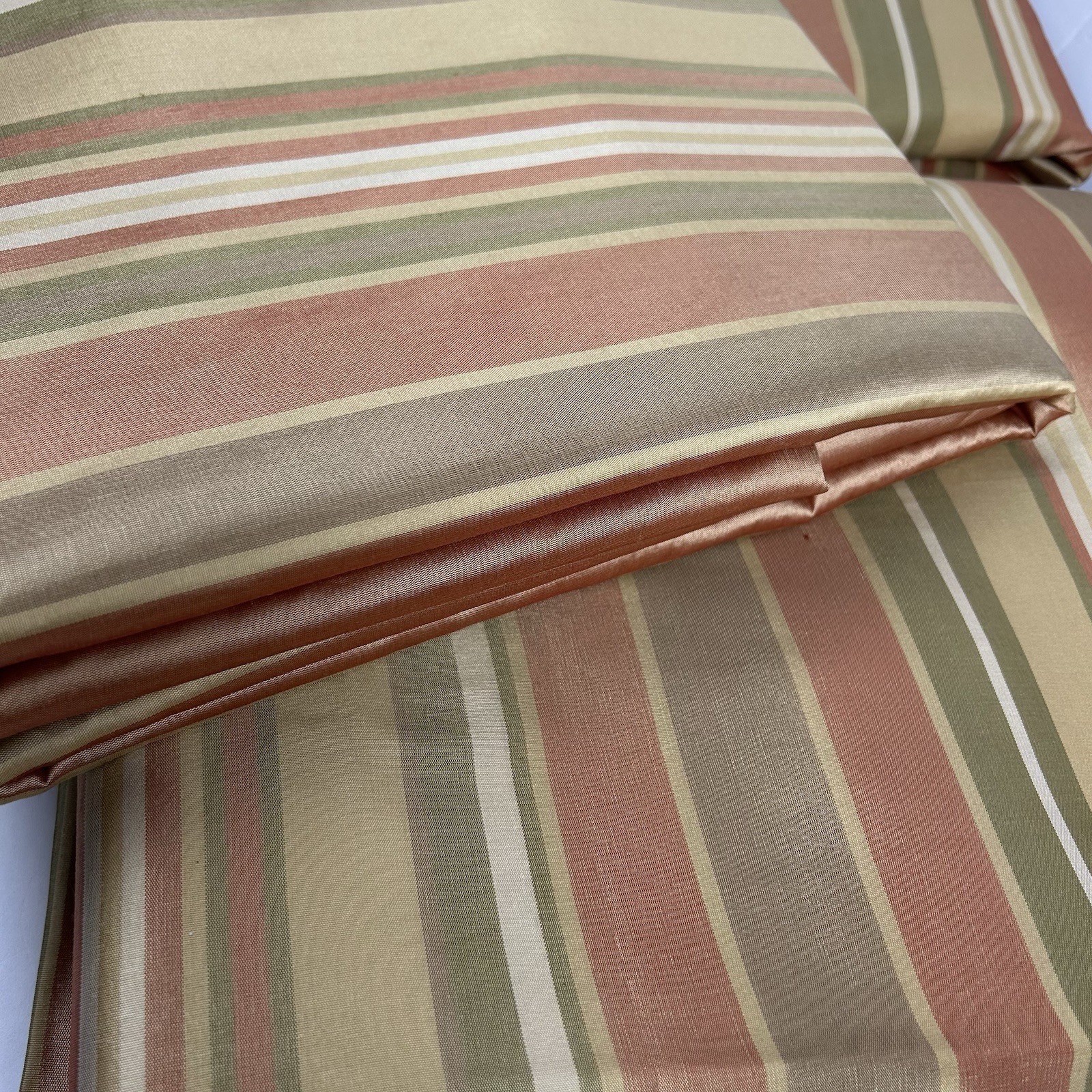 Pottery Barn Silk Drapery Panels Curtain Striped Multi Color Lined 50X84 3 Avail