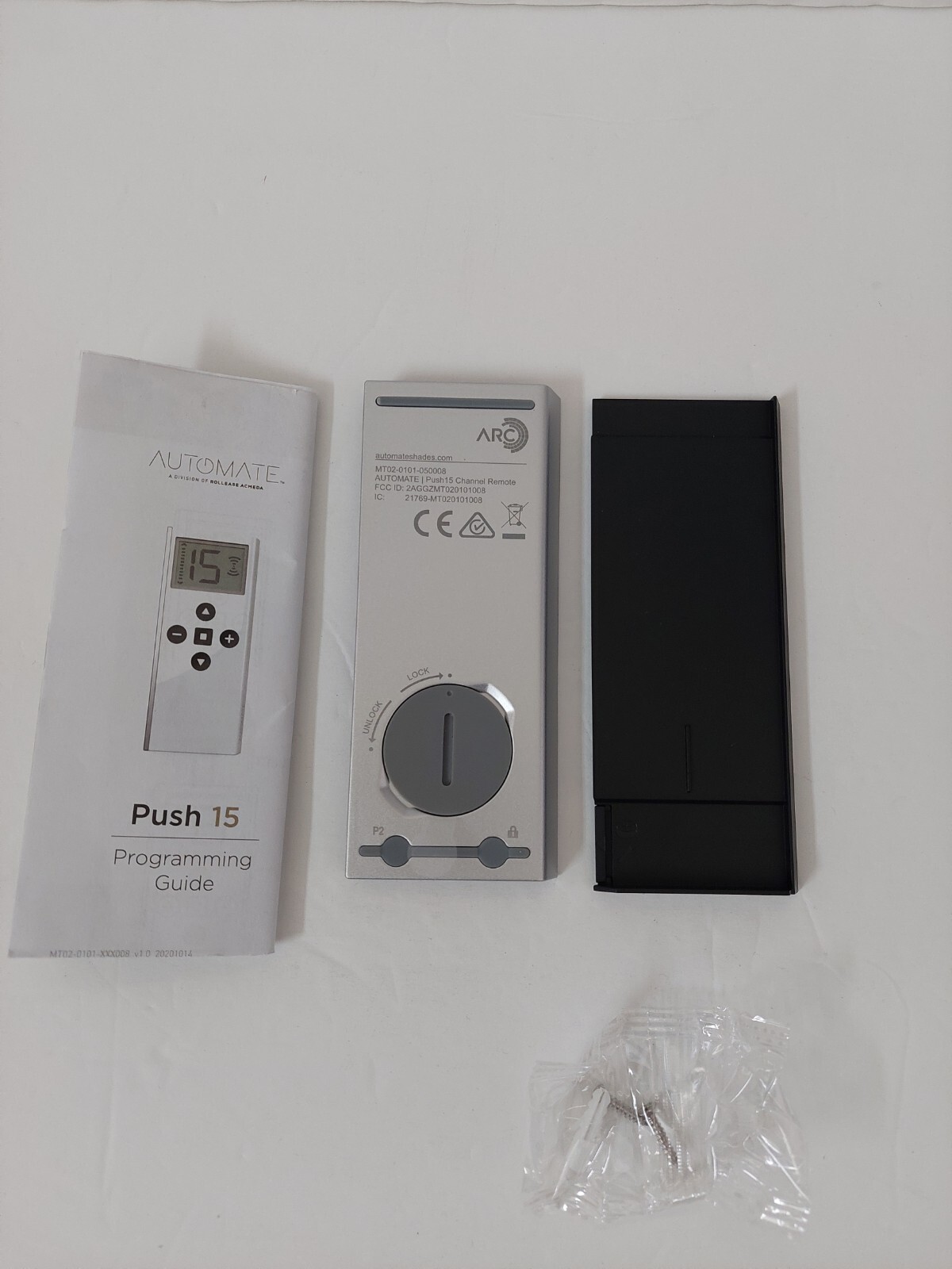 Rollease Acmeda Automate Push 15 Channel Remote Black #MT02-0101-050008 433.92MH