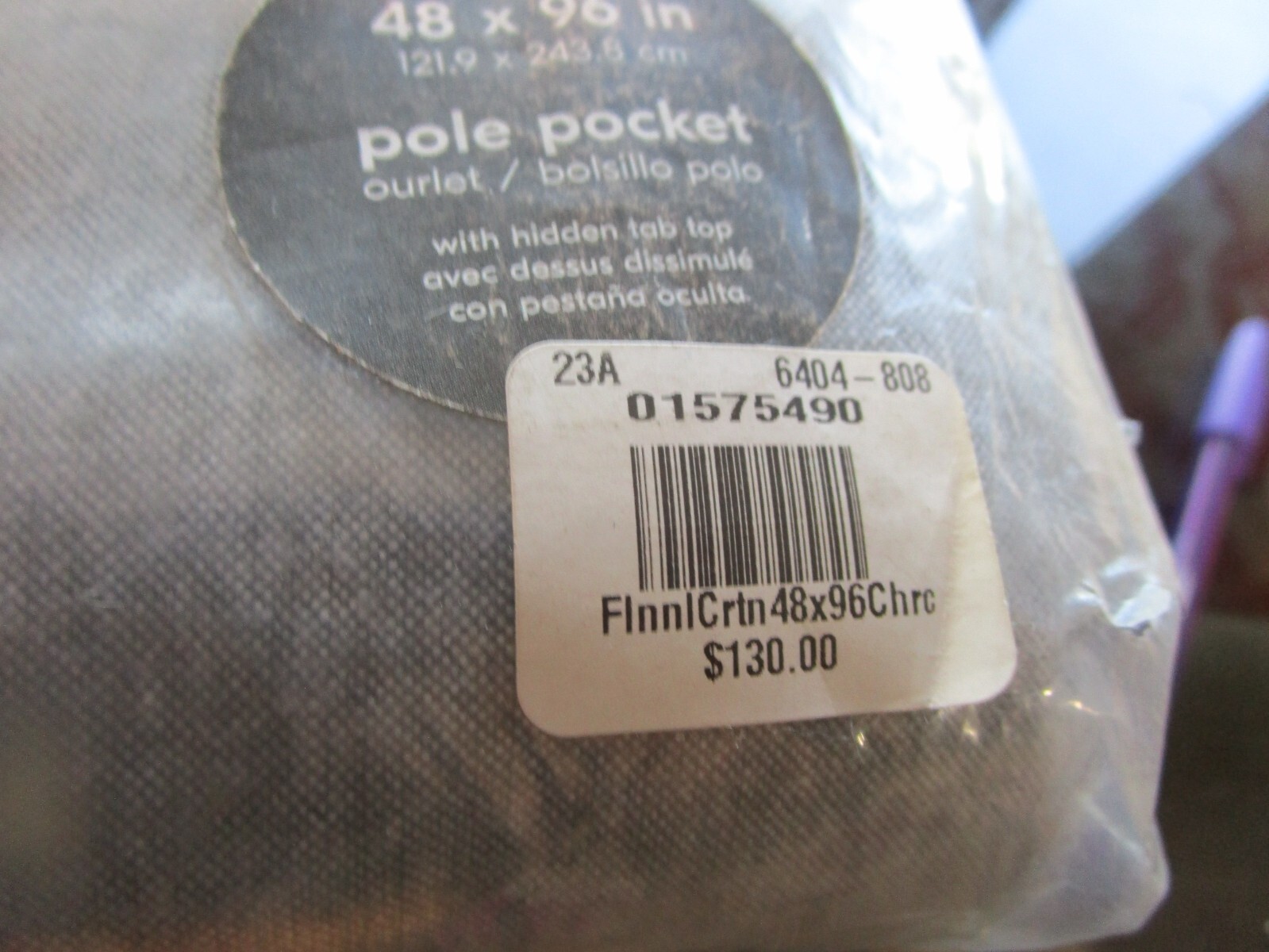 1 West elm solid flannel Curtain drape panel 48 96 charcoal New w tag