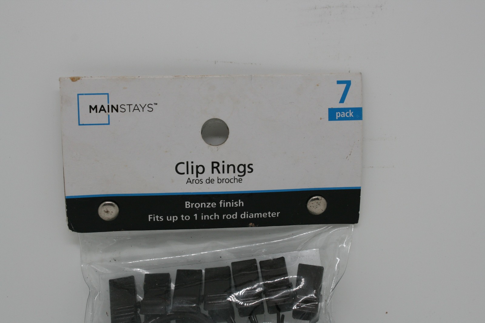 (7-Pk) Mainstays Curtain Clip Rings Bronze MS10-290-508-82 Fits 1” Rods New
