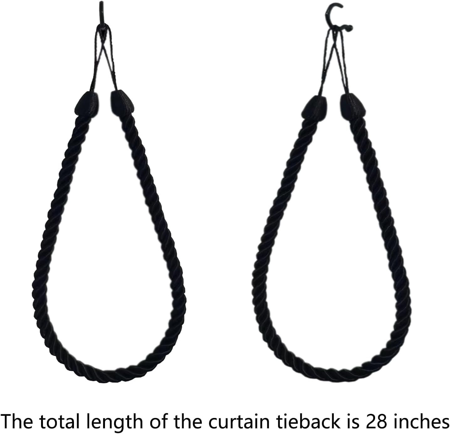 Curtain Tiebacks Ropes, Decorative Handmade Tie Backs Curtain Holdbacks with 2 M
