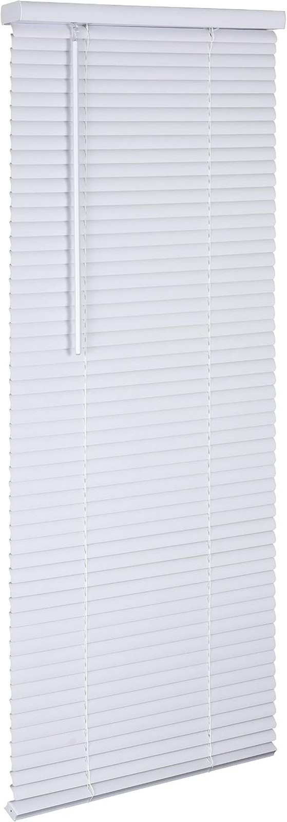 Cordless Mini Blind, 1″ Vinyl Slats, 22″ Wide X 36″ Long – White, Window Blinds