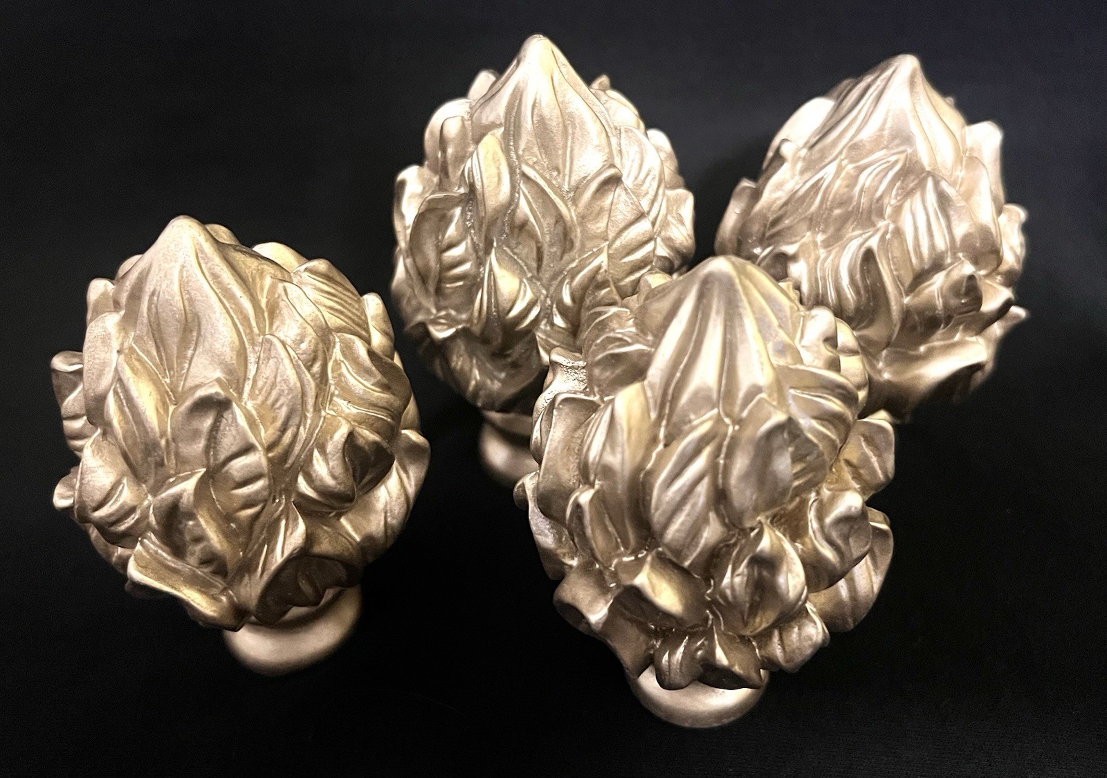 SET OF 2 – Decorative Acrylic Matte Gold Filigree Artichoke Finial