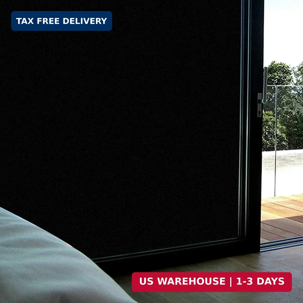 WPCTEV Total Blackout Window Privacy Film – 100% Light Blocking Static Cling Win