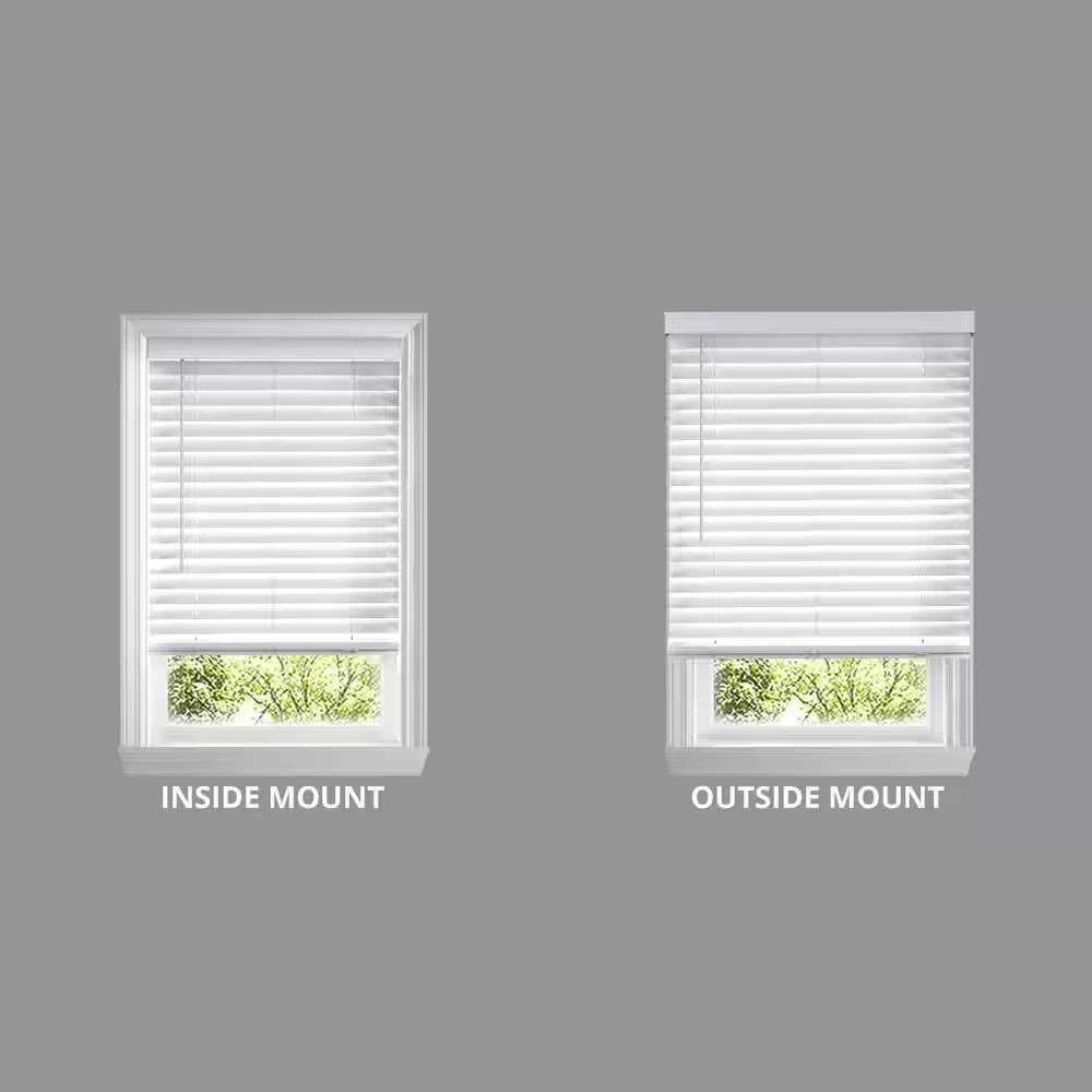 Cordless 2″ Signature Faux Wood Blind, 20.5″ W x 60″ H, Embossed White