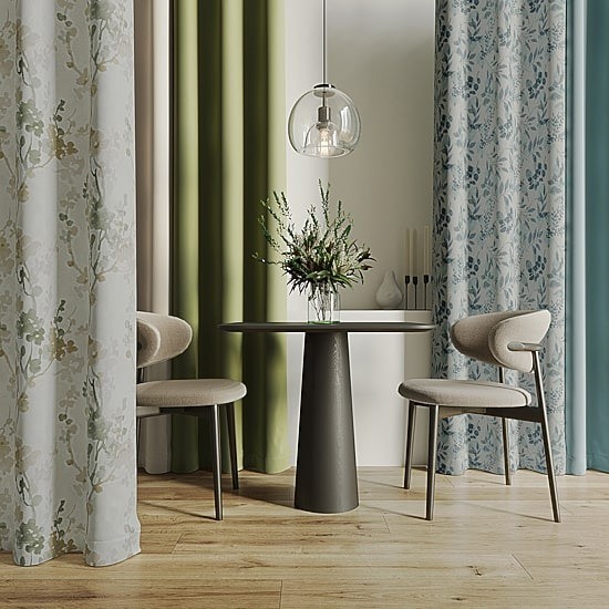 Sun Zero Milford Blackout Curtain Panel 40×108 Light Blue Leaf Grommet Top