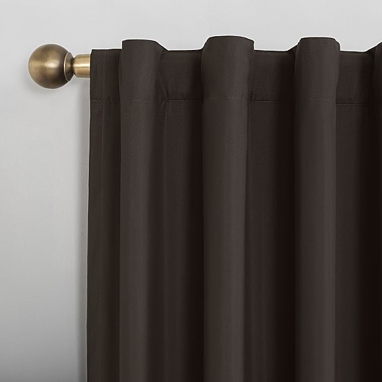 Sun Zero Cyrus Blackout Curtain Panel 40″x96″ Chocolate Rod Pocket Back Tab