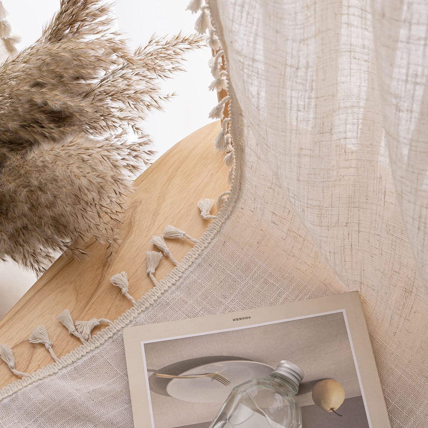 Short Curtains for Small Window Natural Linen Blended Farmhouse Curtains Coun…