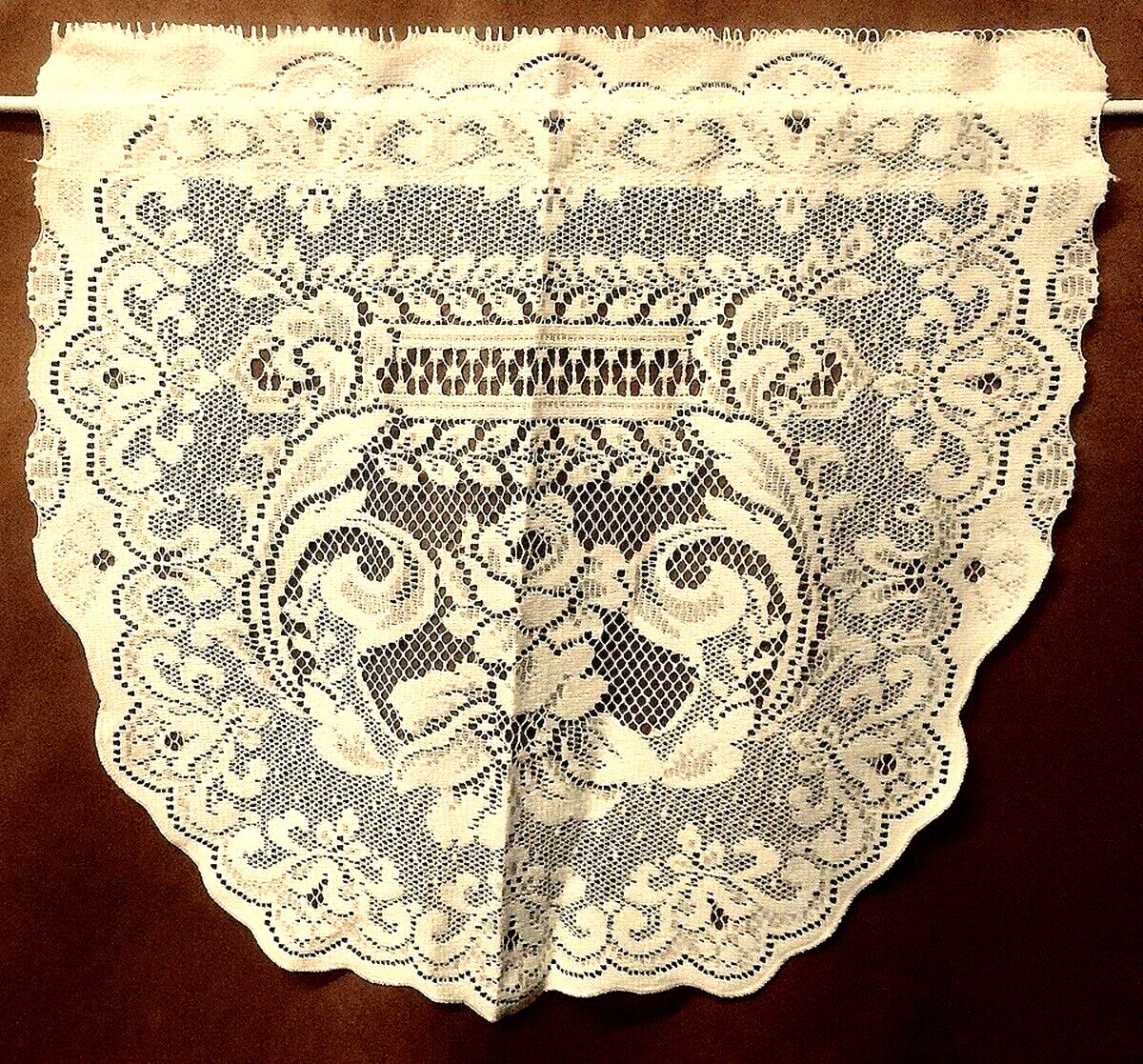 Fontaine Ivory Cotton Blend Lace Insert Valance or Swag 60″ x 36″ Livingroom