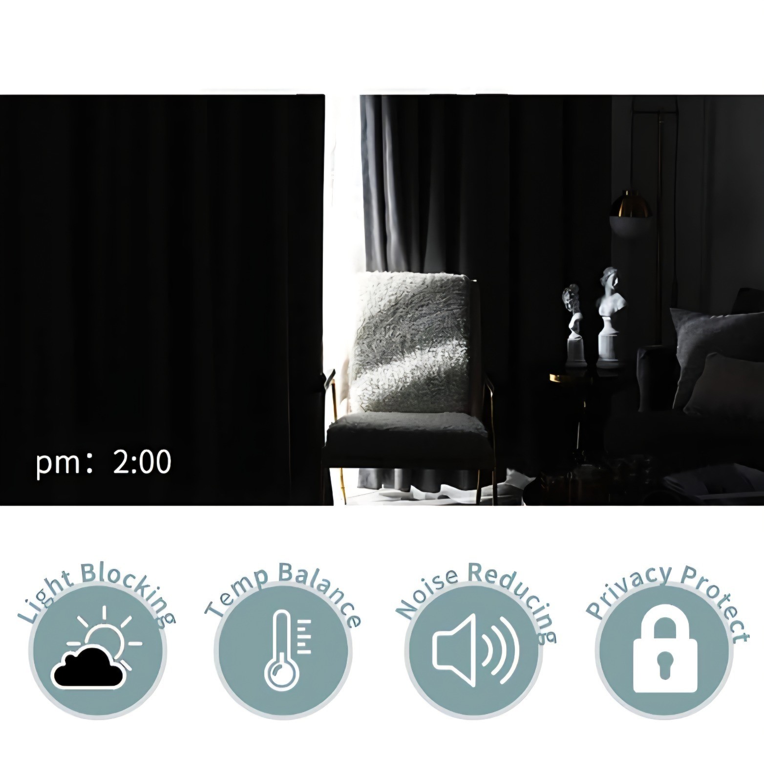 100% SOLID BLACKOUT CURTAIN 2 PIECE GROMMET FOAM LINED WINDOW CURTAIN