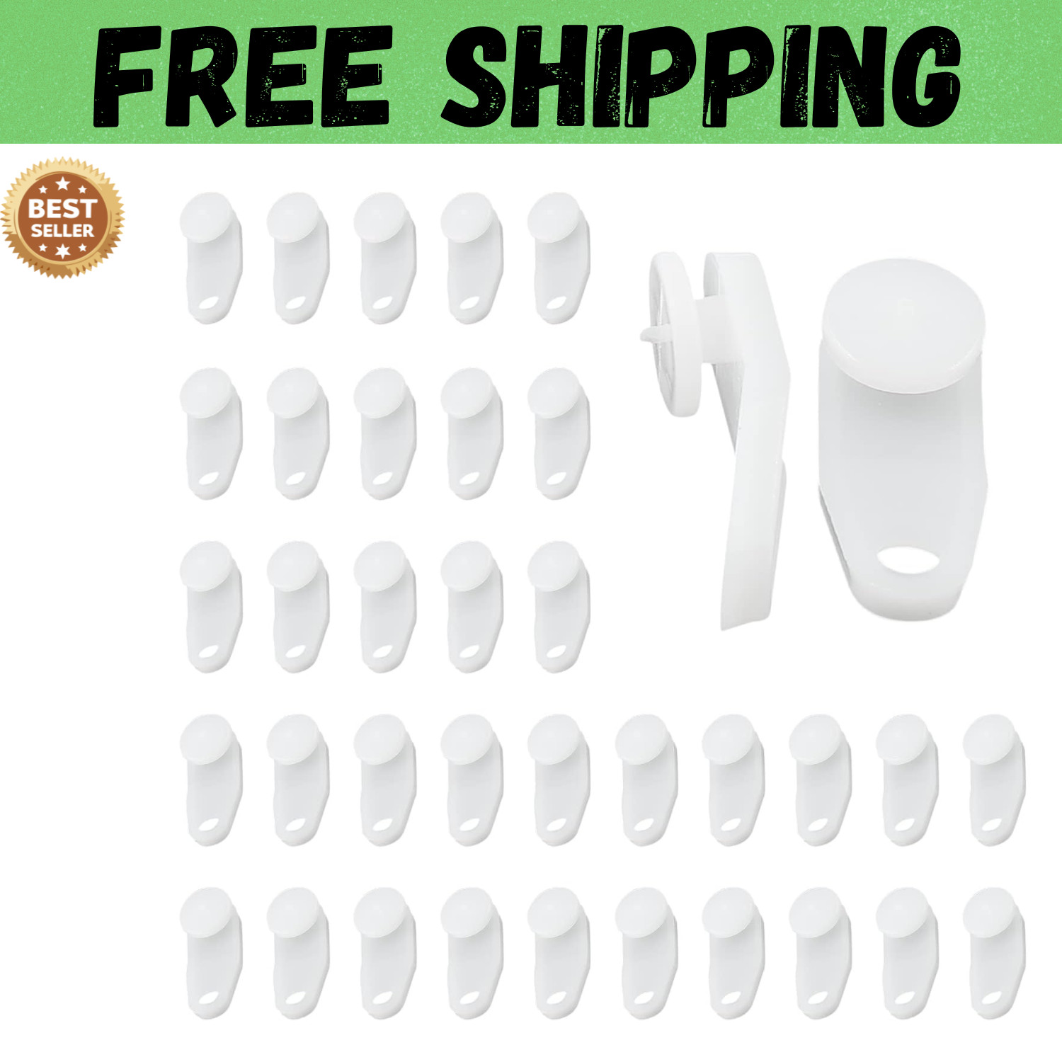 50 PCS Curtain Track Gliders White Traverse Rod Slides Replacement Plastic Snap-