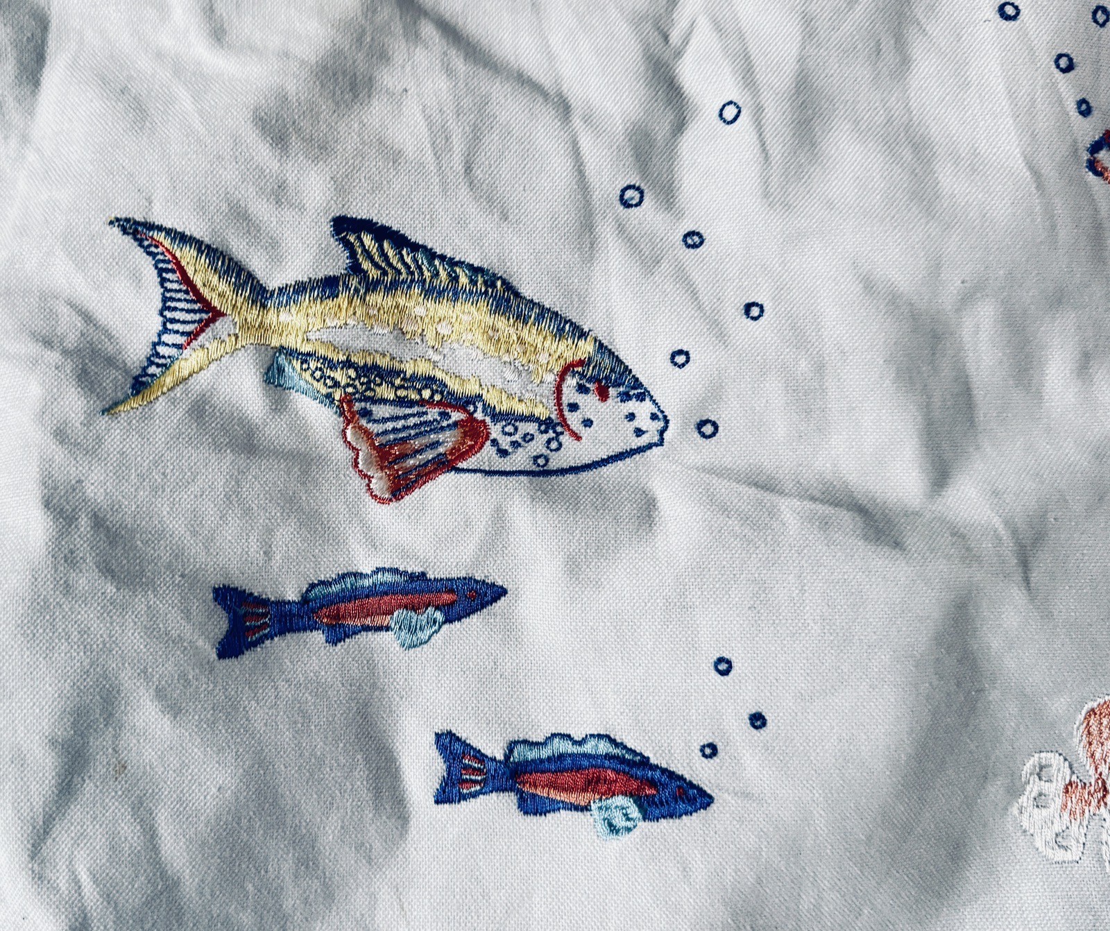 2 Panels Custom Embroidered Fish Coastal Drapes Curtains 86 Inch I Have 4 Panels