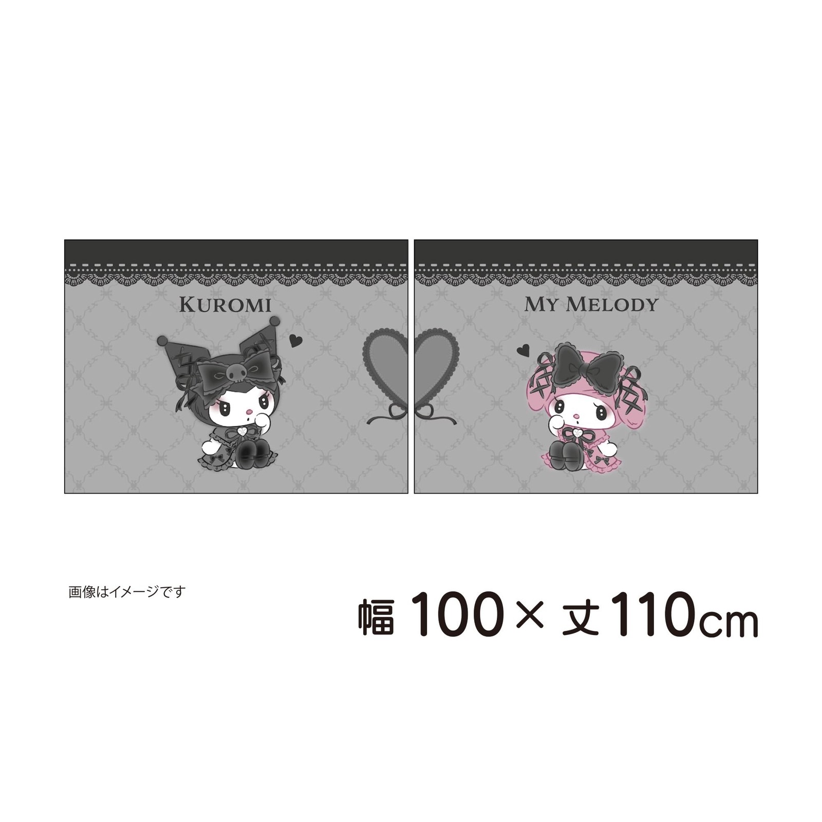 Blackout Curtains, My Melody and Kuromi Design, Single Picture, Art Curtains, Wi