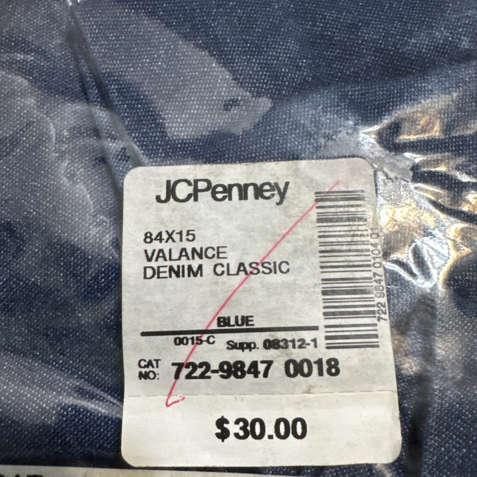Lot2 NEW Medium WashDenim Classic Valances 84″ X15″ 100% Cotton Retro Farmhouse