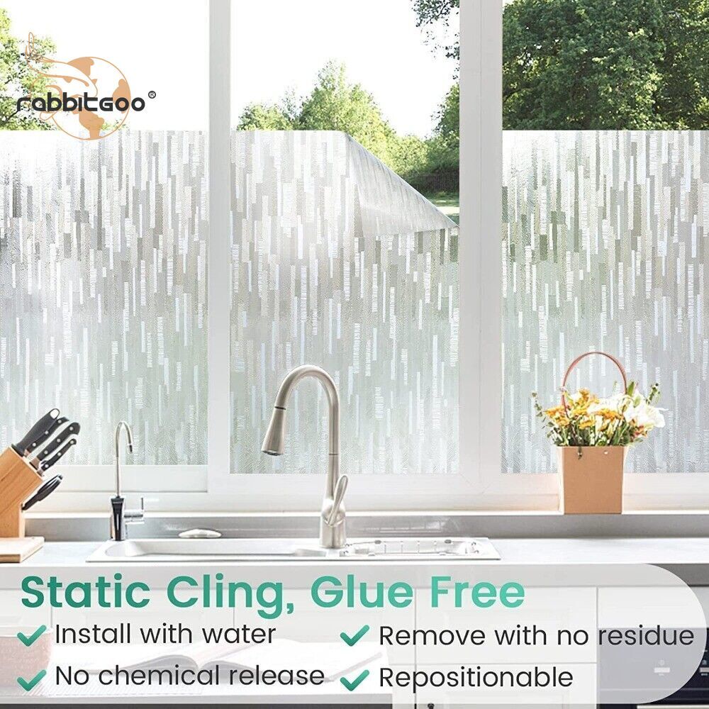 Matt Privacy Window Film Covering Window Sticker Static Cling Vinyl Glass Film