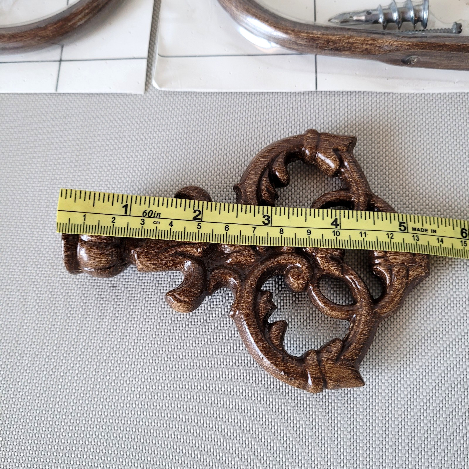 6 Vintage Curtain Drapery Tiebacks Pull Hold Back Ornate Metal Heavy 9″