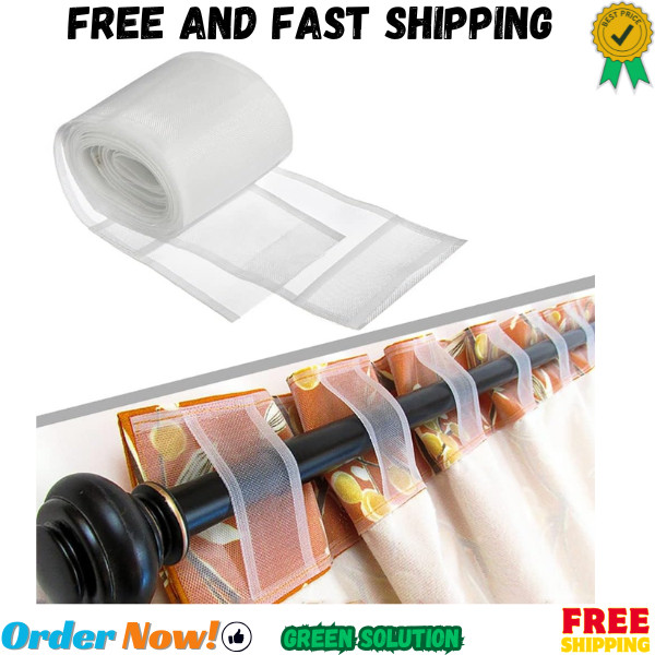 32 Feet Curtain Tape, 4“ Grommet Serpentine Translucent Drapery Header Tape