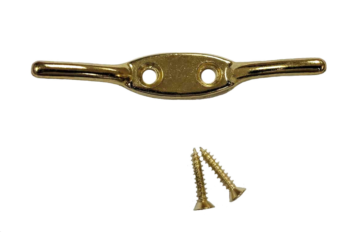 3 1/2″ Bright Brass Cord Cleat for Woven Woods, Roman and Pleated Shades