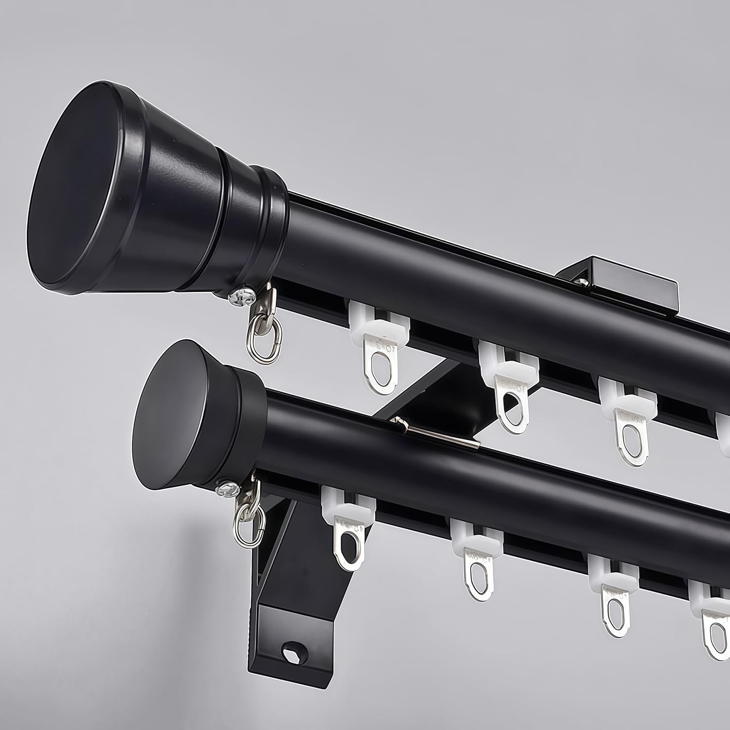 Double Curtain Track Wall Mounted, Roman Rod for Curtain, Aluminum Heavy-Duty