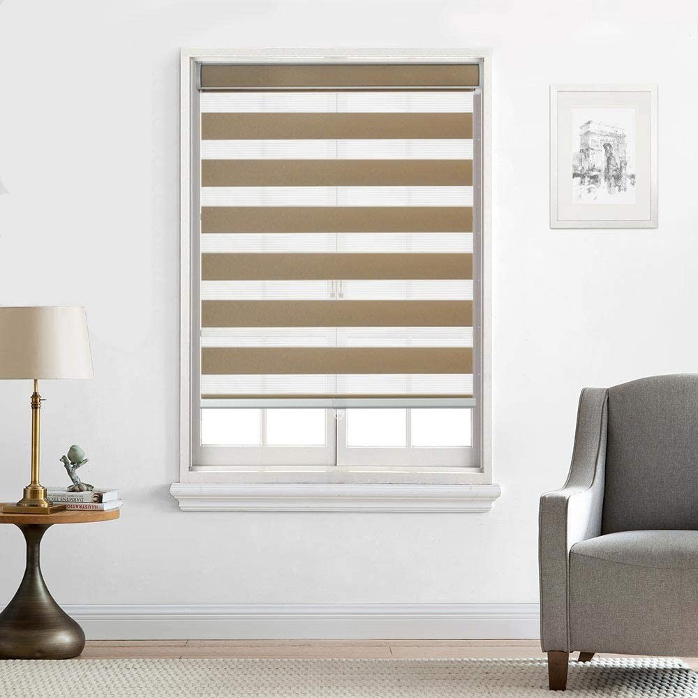 Cordless Zebra Roller Blinds – Light Filtering Duel Mode Stripe Indoor Shades