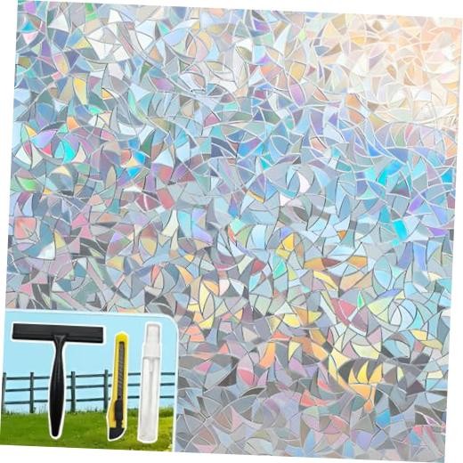 Window Privacy Film Window Coloring Colored Glass 17.5″×78.7″（Pack of 2) Clear