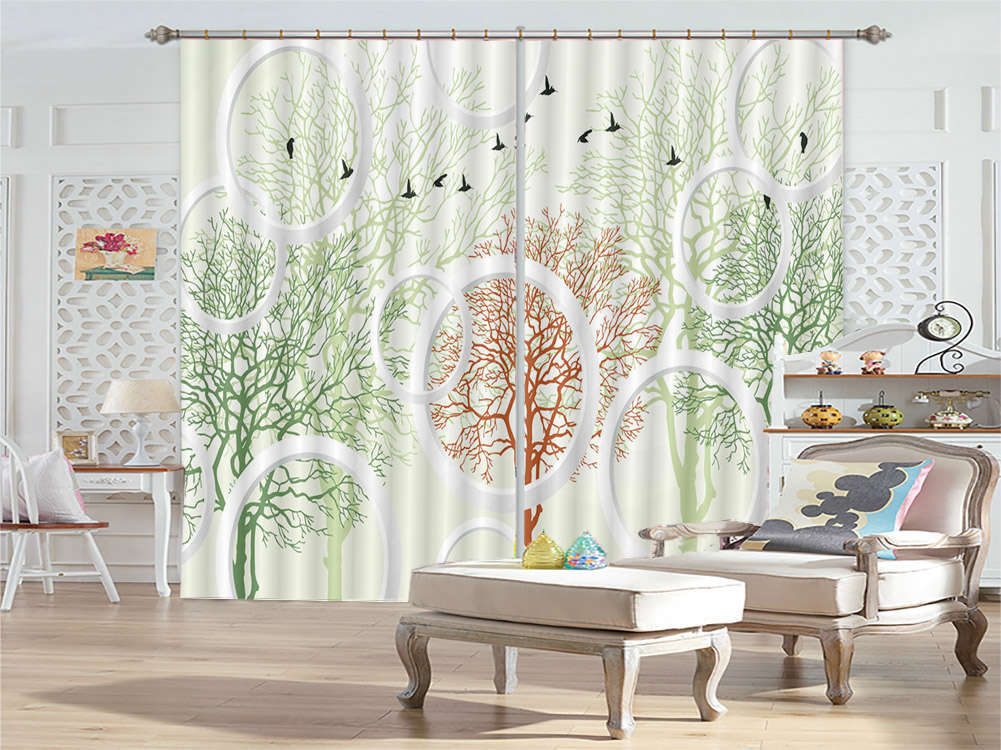 Many Intricate Trunks 3D Curtains Blockout Photo Printing Curtains Drape Fabric