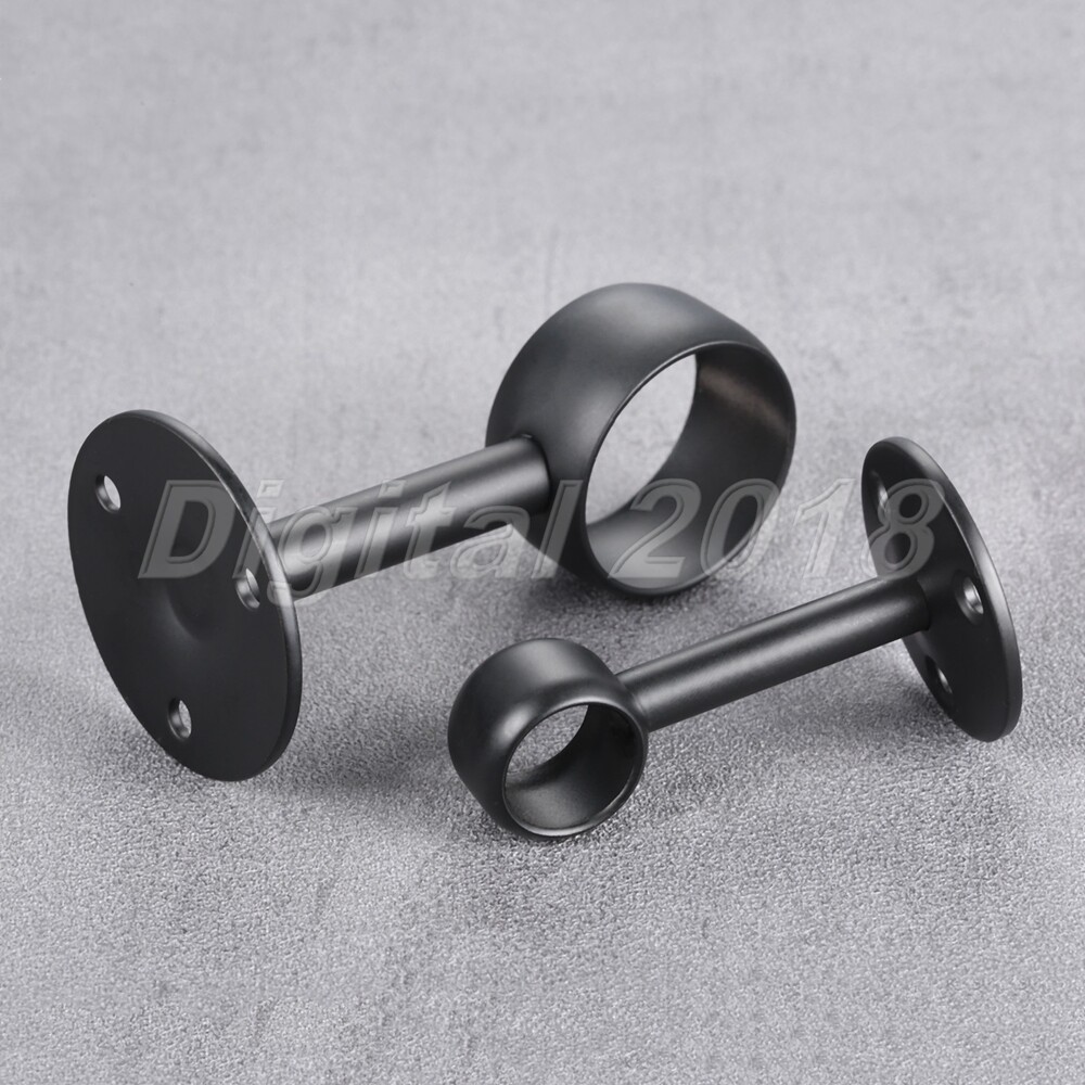 2X Flange Rod Holder W/ Screw Curtain Rod Ceiling-Mount Bracket Support Hardware