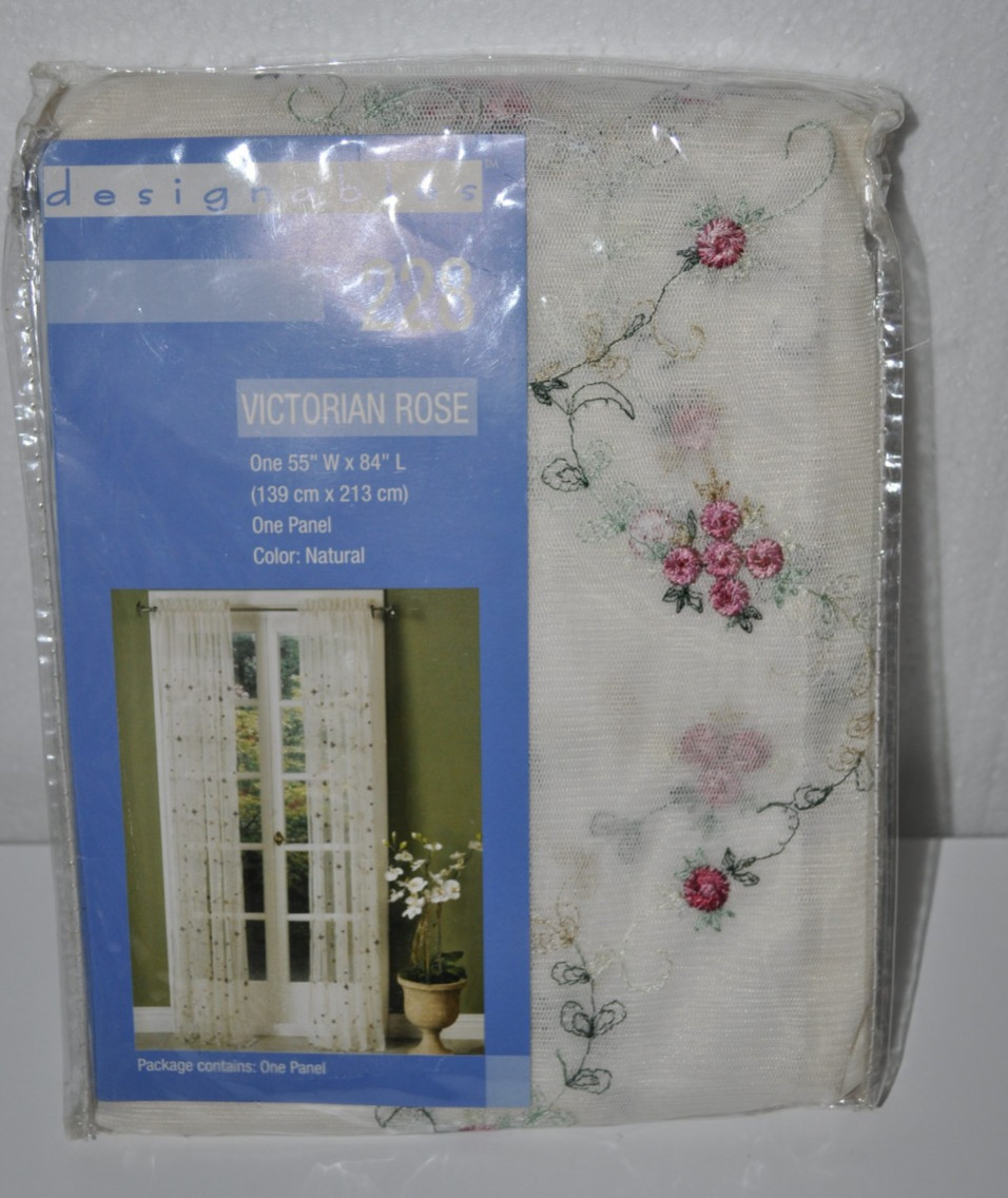 NIP Designables 2 Victorian Rose Window Panels 55″W x 84″L by Corona Curtain