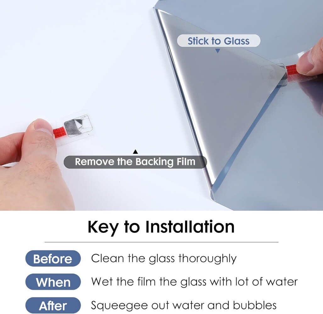 rabbitgoo One Way Mirror Window Film Tint Anti UV Reflective Glass Sticker Home