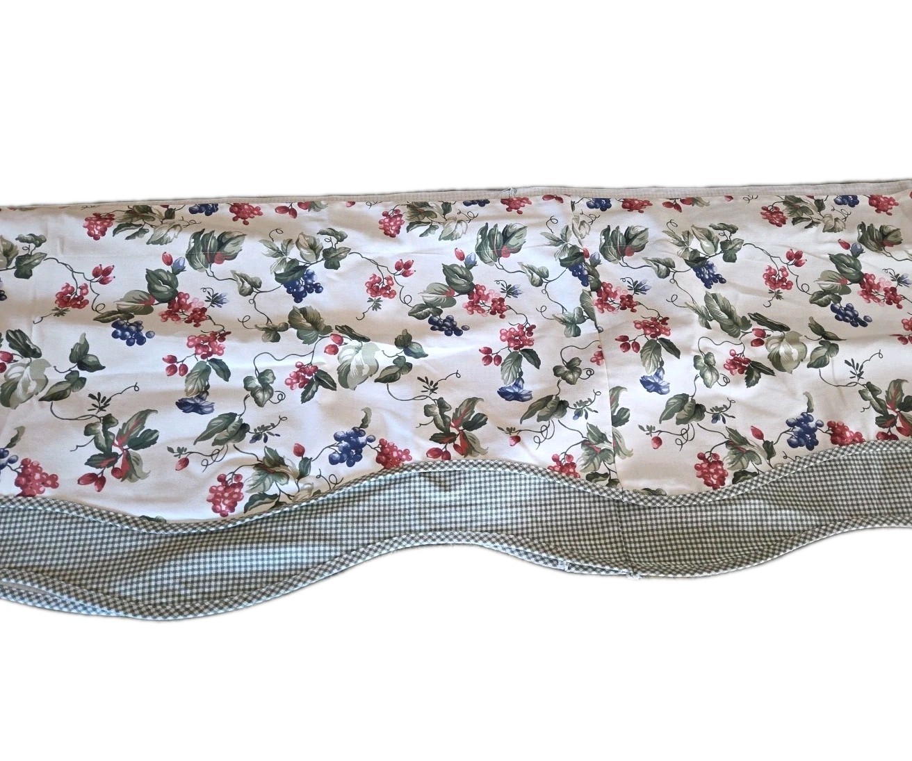 3 WAVERLY ORCHARD TRAIL SCALLOPED VALANCE BERRIES 110×18,17×39 FARMHOUSE COTTAGE