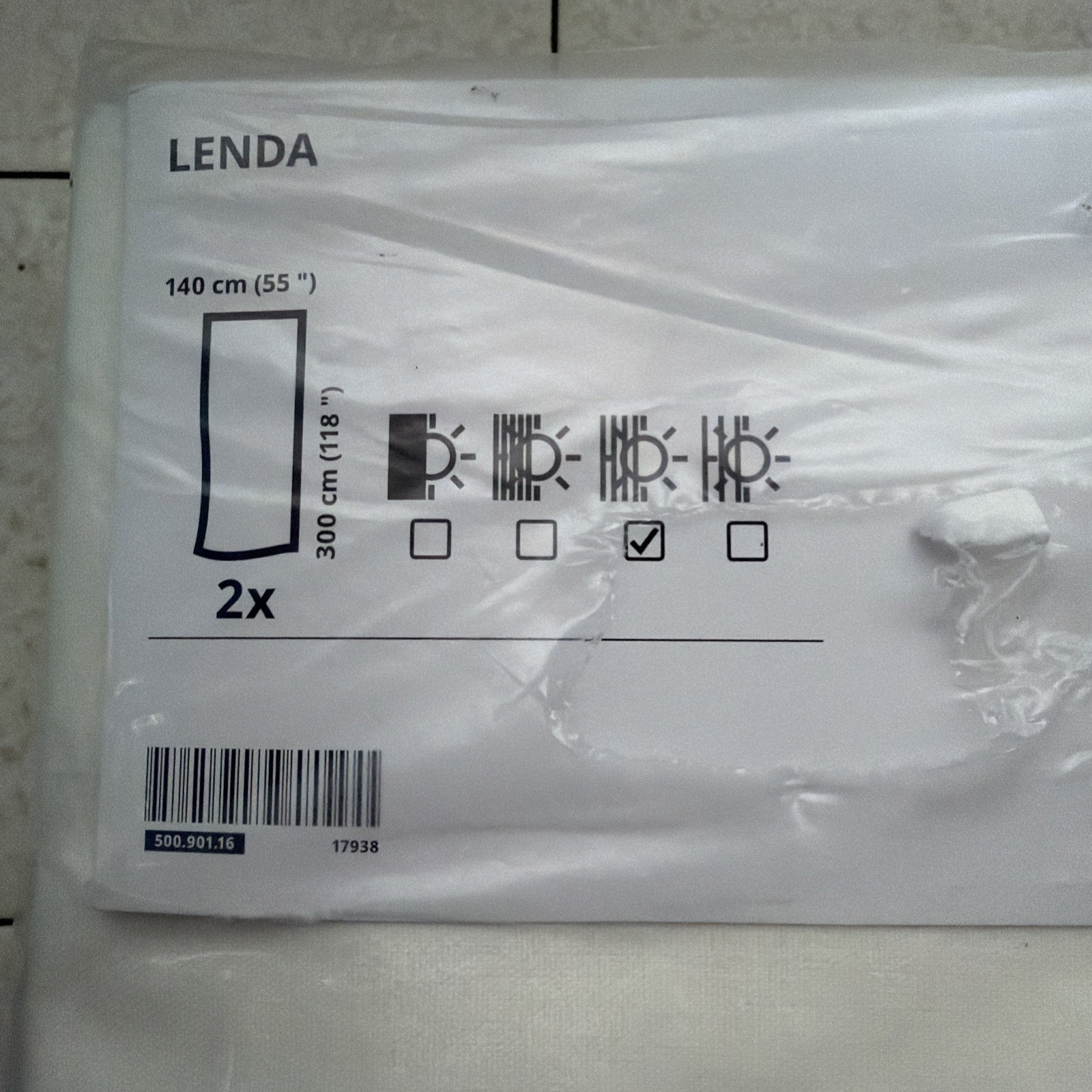 New Pair IKEA White LENDA Curtains Tab Top 55×118″ 500.901.16/ 100% Cotton
