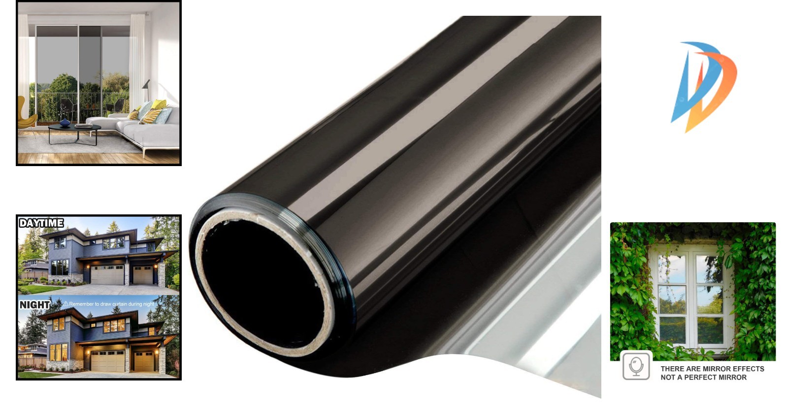 Environmentally Friendly Static Cling Window Film – One-Way Mirror Style 6 Mil