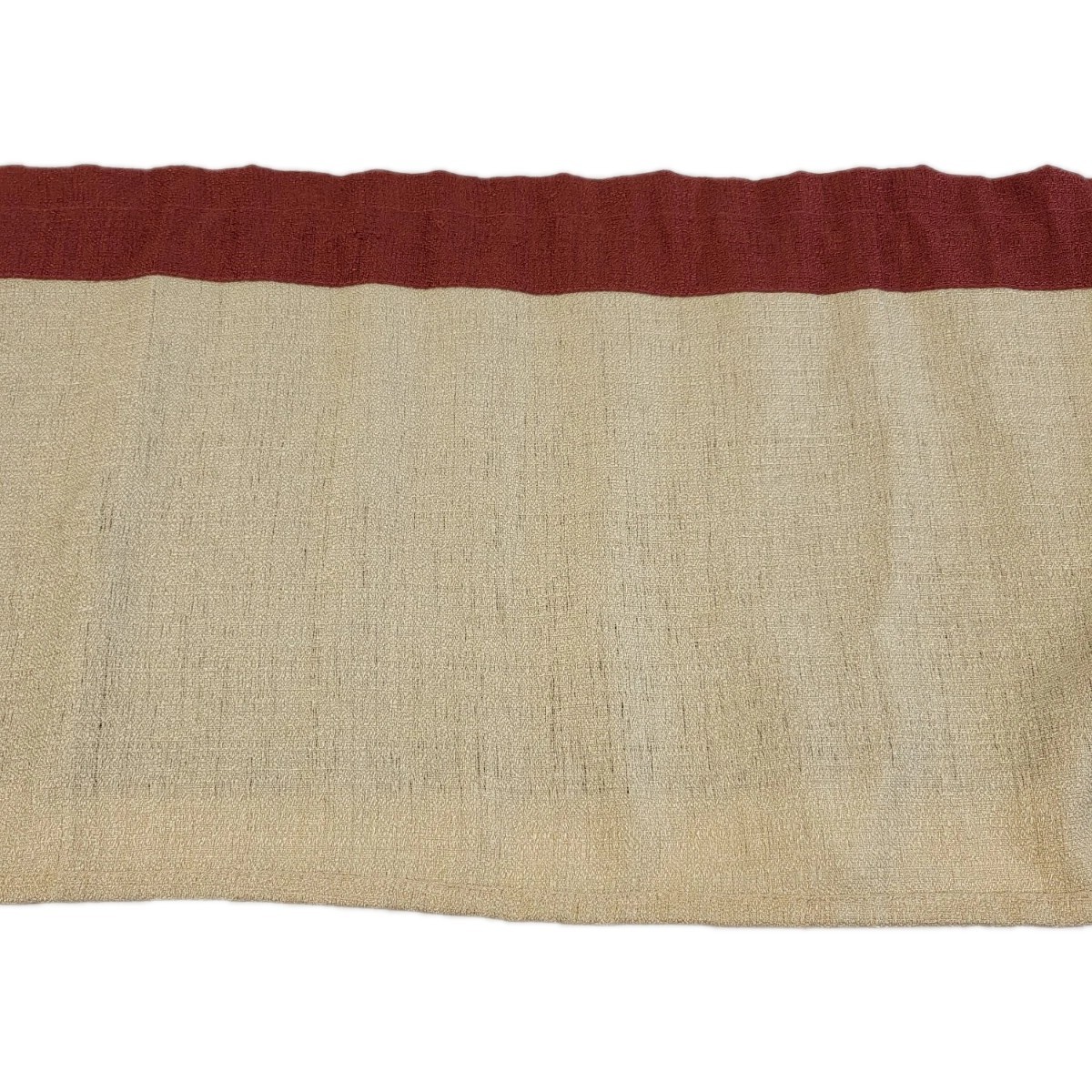 Burgandy Tan Window Valance Loop Style Topper Curtain 57″x 13″ Polyester