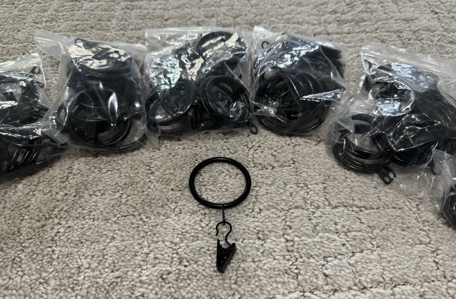 189 Black Drapery Rings With Clips