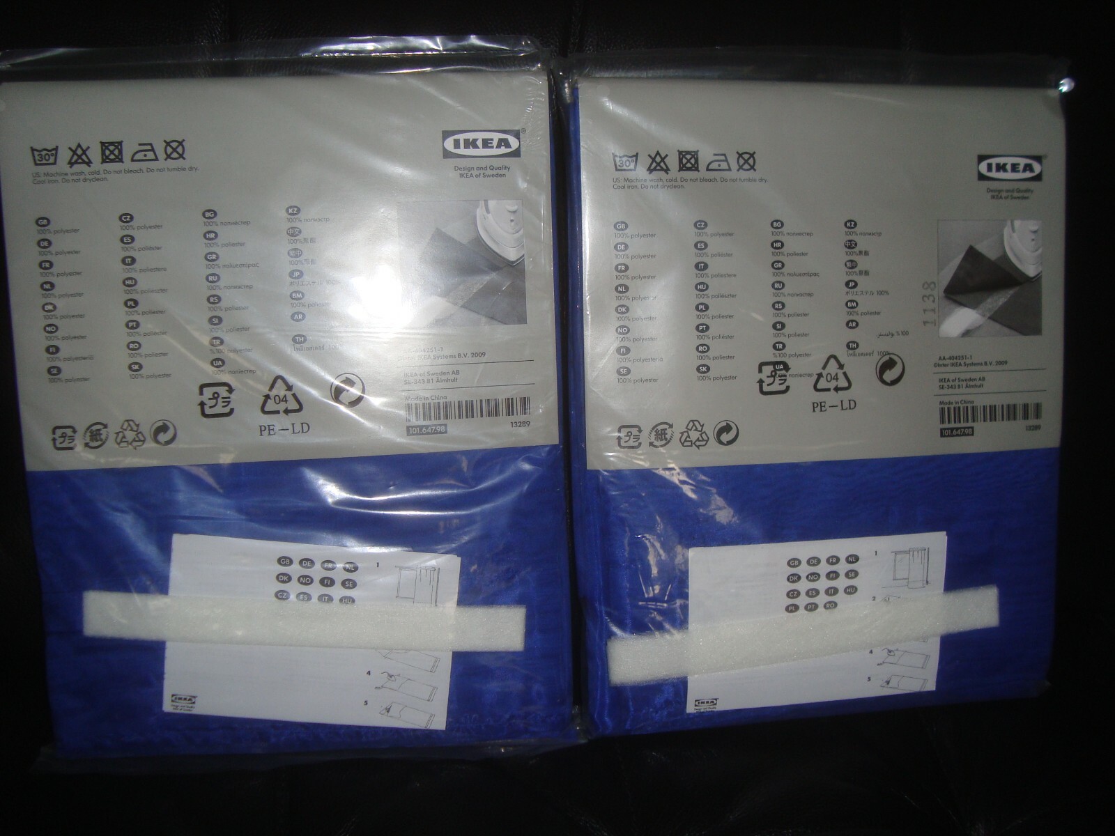 NEW 4 Sheer Curtain Panels 57 x 98″ (145 x 250 cm) with Hemming Strip BLUE NIP